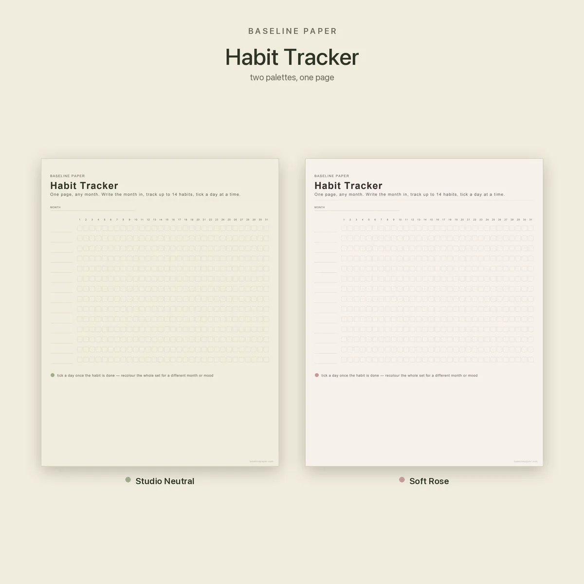 Habit Tracker Printable Undated, 2/5