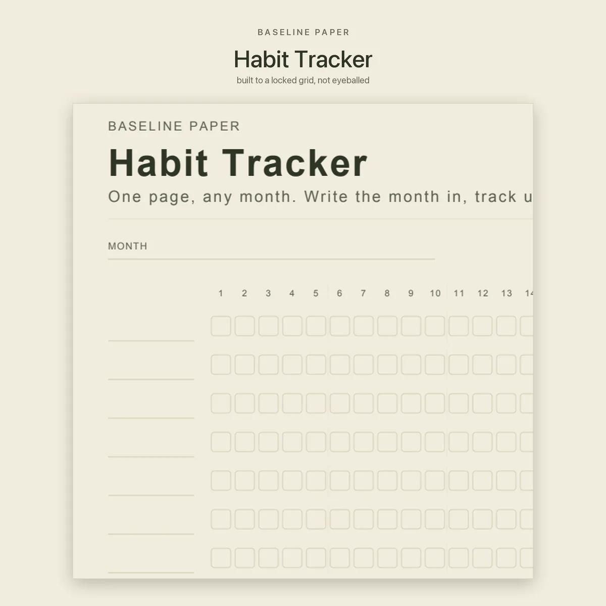Habit Tracker Printable Undated, 3/5