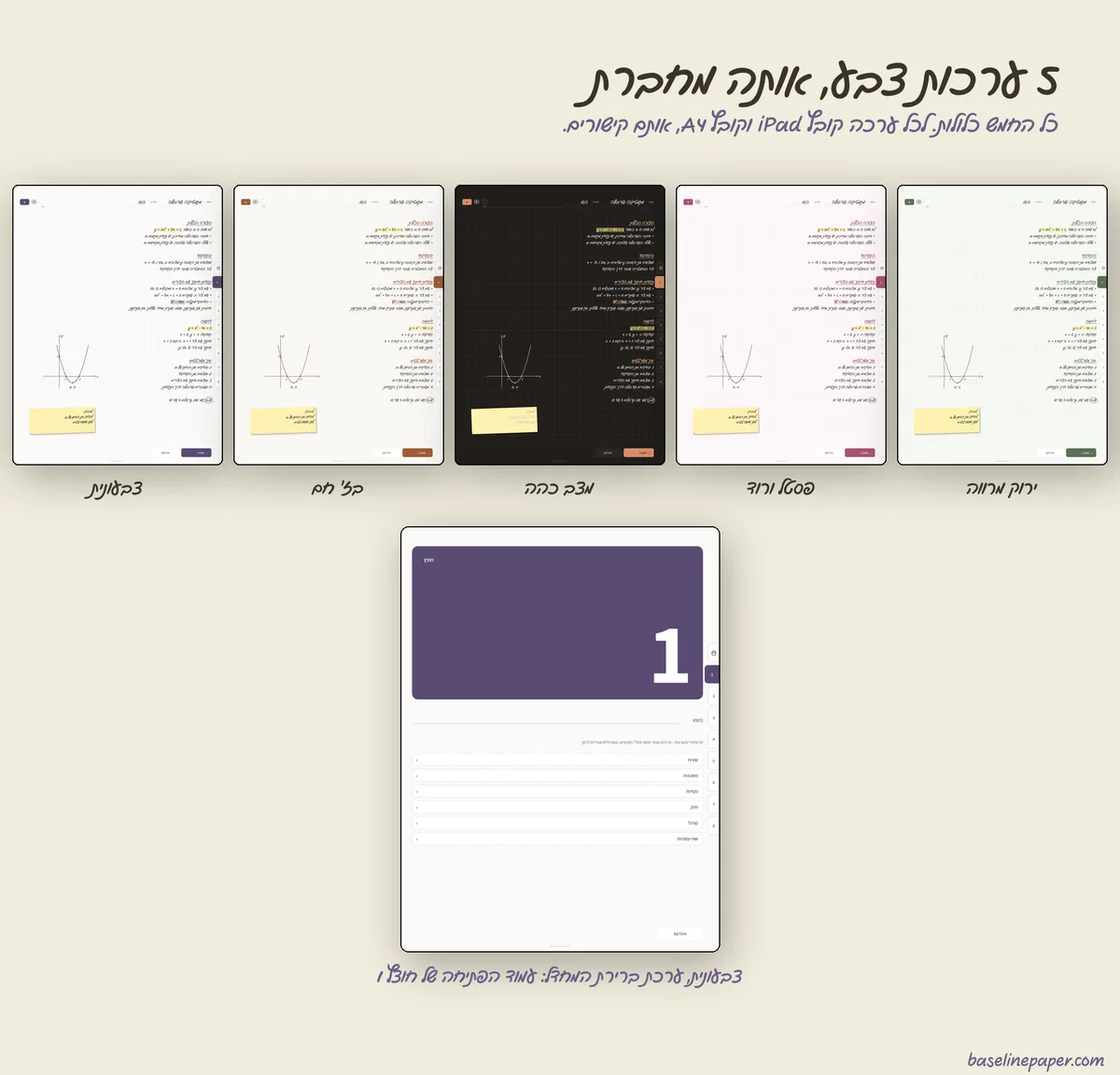 מחברת משבצות עם חוצצים, 3/10