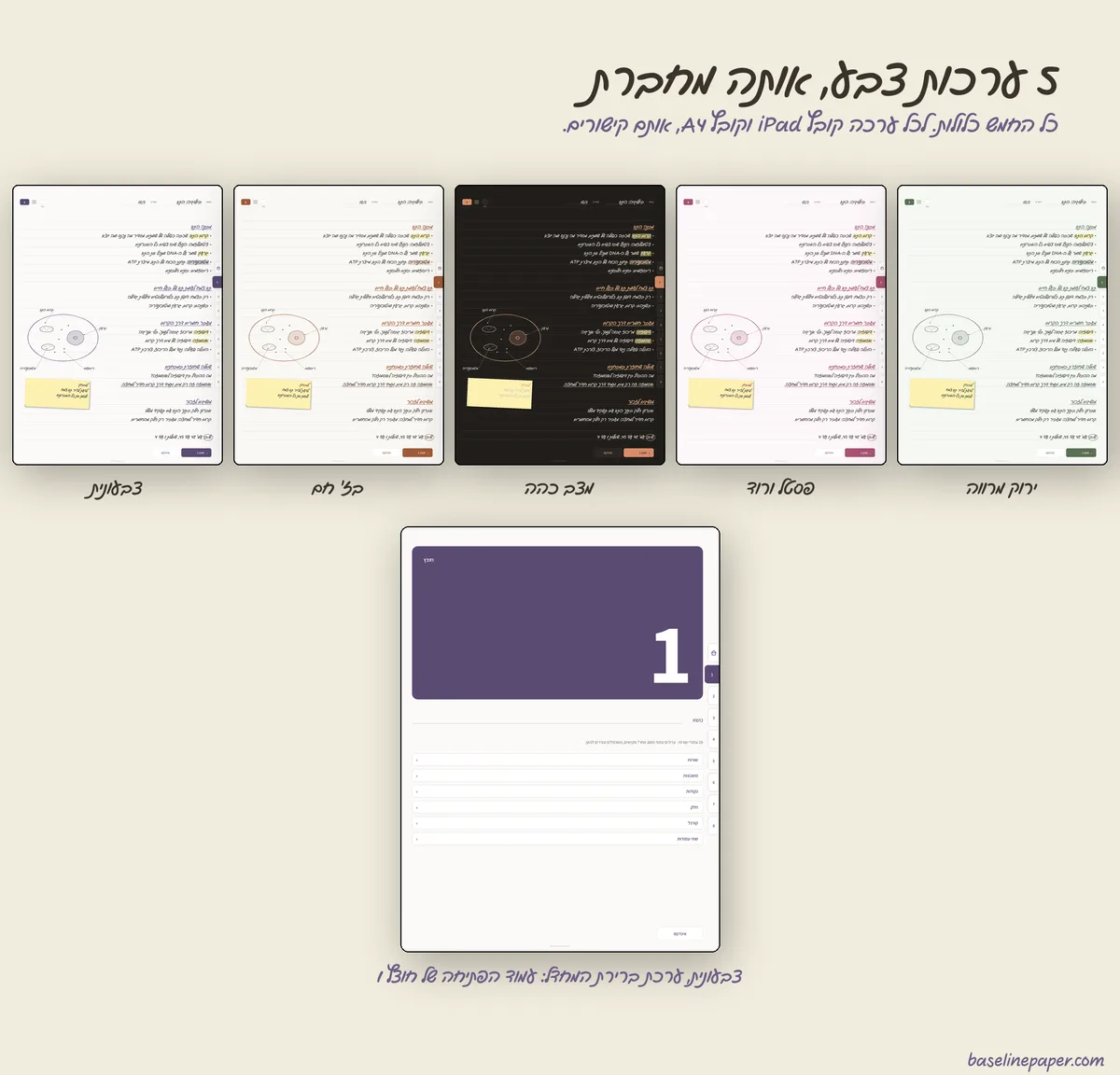 מחברת שורות עם חוצצים, 3/10